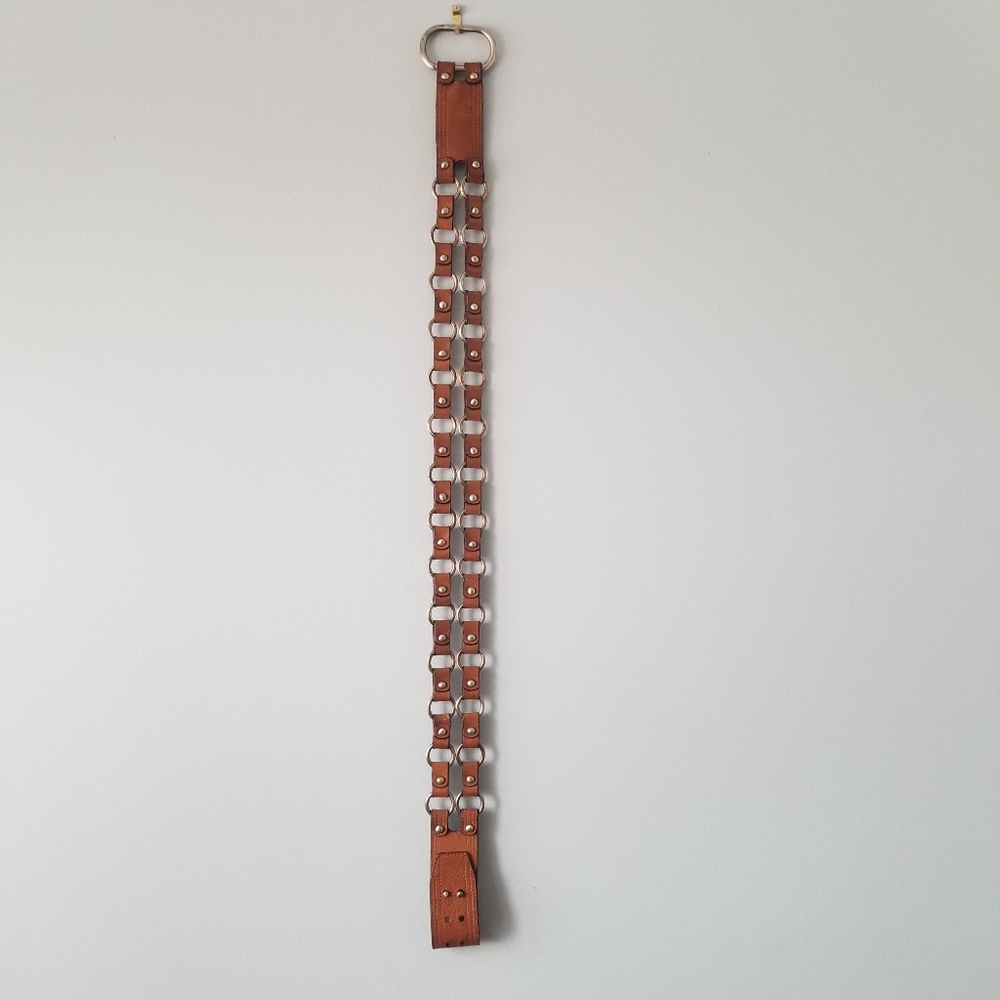 Fossil leather belt